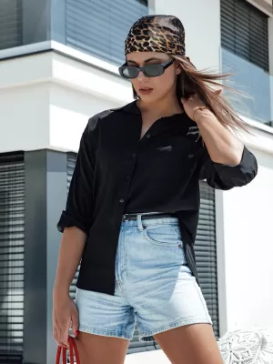 Dámska košeľa DSTREET ELEGANZZA DY0437 ČIERNA