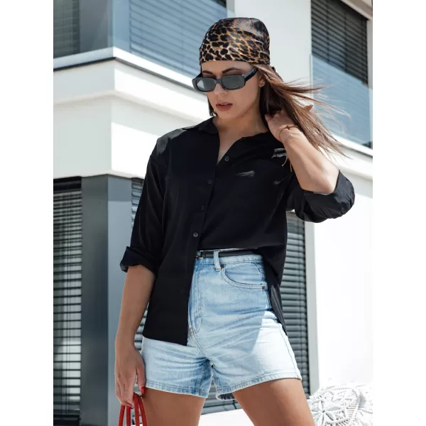  Dámska košeľa DSTREET ELEGANZZA DY0437 ČIERNA 