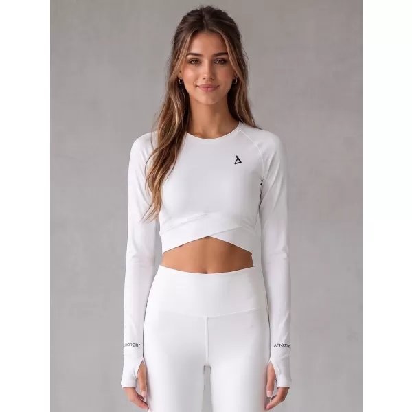  Dámsky prémiový funkčný crop top s dlhým rukávom ALTISPORT VOJ/ALW000TR04 BIELA 