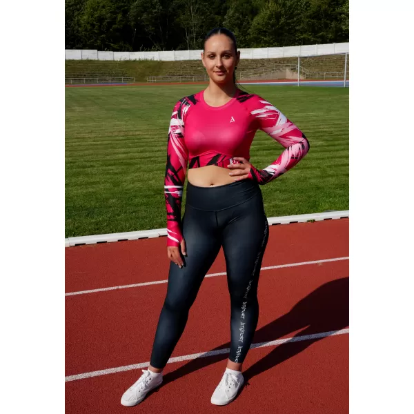  Dámsky prémiový funkčný crop top s dlhým rukávom ALTISPORT VOJ/ALW039TR04 VIVA PURPUROVÁ 