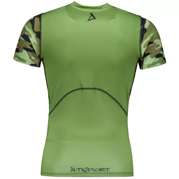  Pánske funkčné kompresné tričko s krátkym rukávom premium ALTISPORT VOJ/ALM038TR04 ZELENÁ/KHAKI 