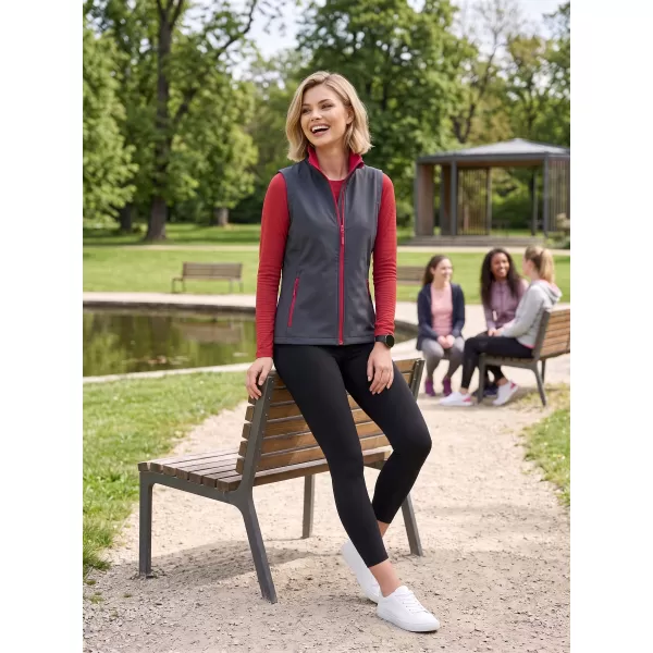  Dámska softshellová vesta ALTISPORT NoPrint NP/ALW7211NJ IRON GREY/RED 
