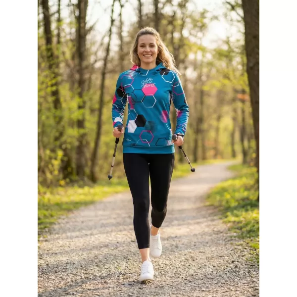  Dámska funkčná mikina premium ALTISPORT VOJ/ALW037MI01 PETROELJOVÁ/RUŽOVÁ 