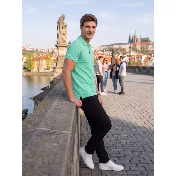  Pánske tričko s golierom ALTISPORT NoPrint NP/ALM302 MÁTOVÁ 