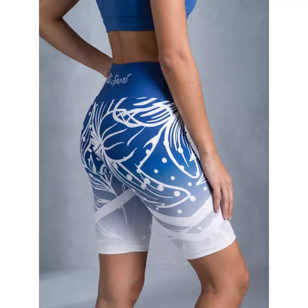  Dámske funkčné legíny nad kolená premium ALTISPORT VOJ/ALW045LEG02 NÁMORNÁ MODRÁ/BIELA 