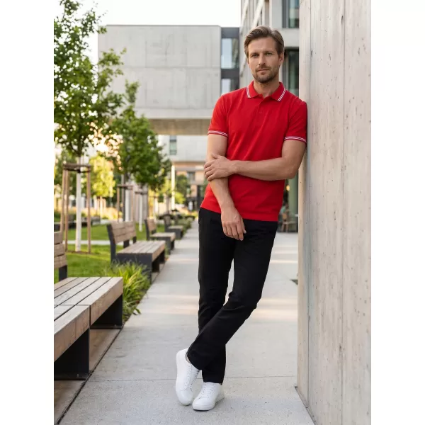  Pánske tričko s golierom ALTISPORT NoPrint NP/ALM912 červená 
