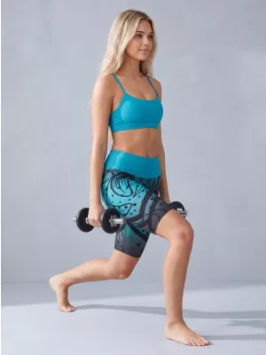 Dámske funkčné legíny nad kolená premium ALTISPORT VOJ/ALW045LEG02 EMERALD/ČIERNA