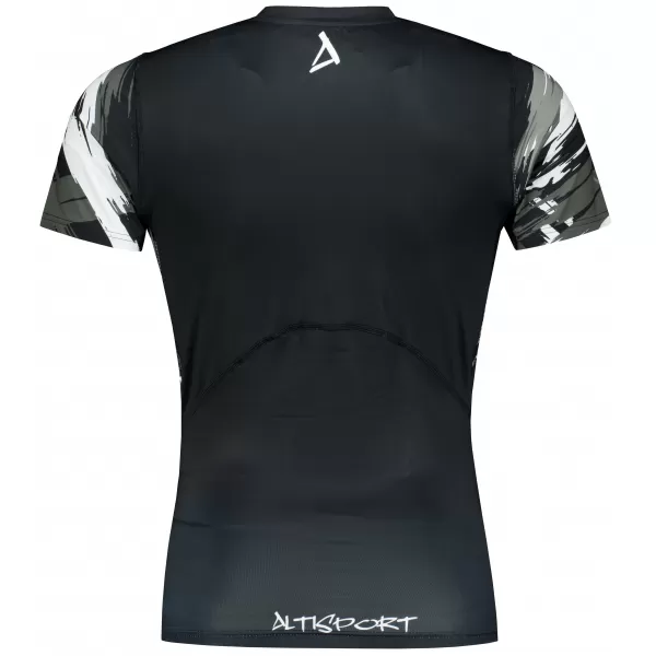  Pánske funkčné kompresné tričko s krátkym rukávom premium ALTISPORT VOJ/ALM039TR04 ČIERNOBIELA 