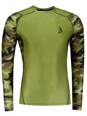 Prémiové pánske funkčné kompresné tričko ALTISPORT VOJ/ALM038TR03 ZELENÁ/KHAKI