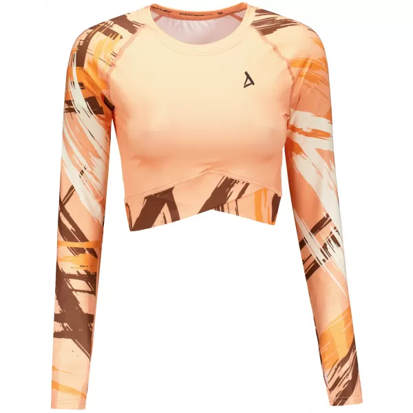  Dámsky prémiový funkčný crop top s dlhým rukávom ALTISPORT VOJ/ALW039TR04 ORANŽOVÁ 