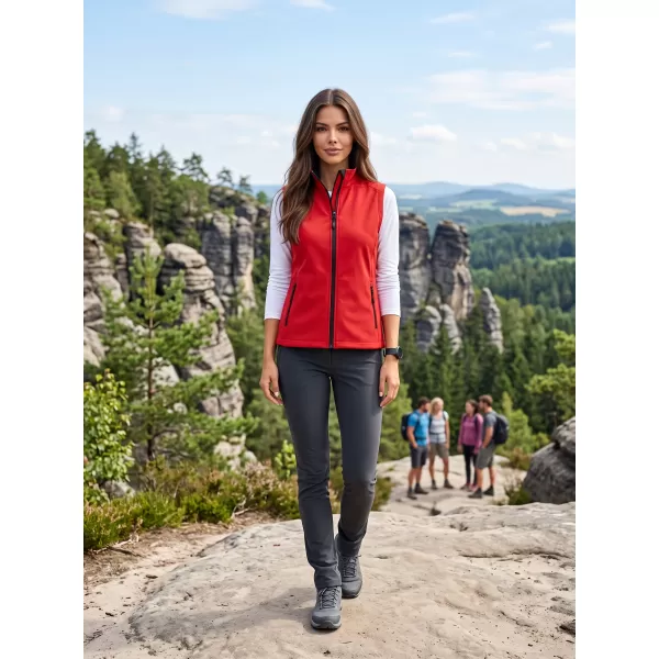  Dámska softshellová vesta ALTISPORT NoPrint NP/ALW7211NJ RED/BLACK 