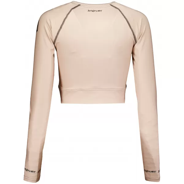  Dámsky prémiový funkčný crop top s dlhým rukávom ALTISPORT VOJ/ALW000TR04 HNEDÁ 