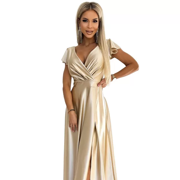  Dámske šaty NUMOCO CRYSTAL 411-7 béžová 