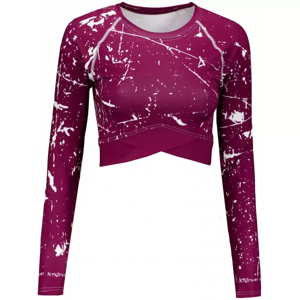  Dámsky funkčný crop top s dlhým rukávom premium ALTISPORT VOJ/ALW034TR04 FUCHSIOVÁ 