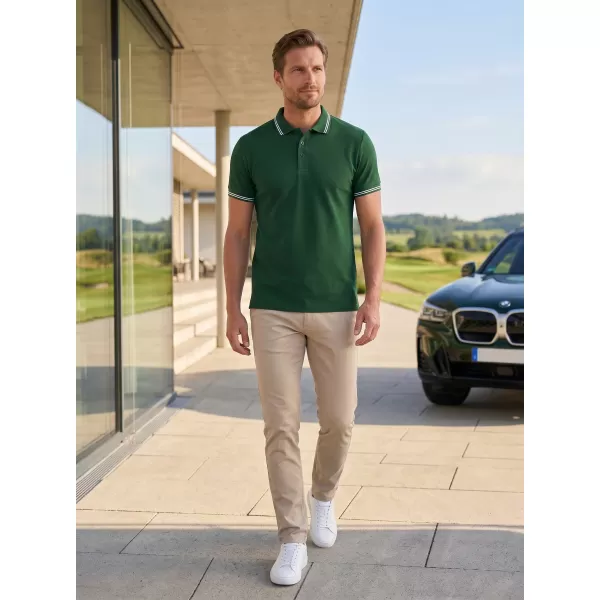  Pánske tričko s golierom ALTISPORT NoPrint NP/ALM912 DARK GREEN 