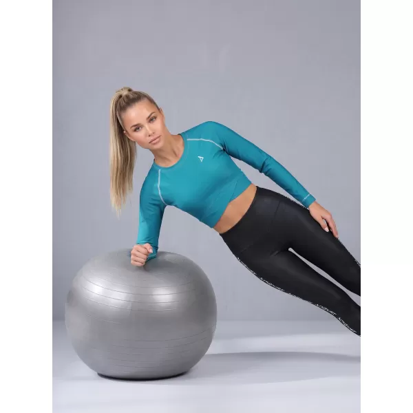  Dámsky prémiový funkčný crop top s dlhým rukávom ALTISPORT VOJ/ALW000TR04 PETROLEJ 