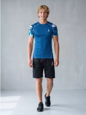 Pánske funkčné kompresné tričko s krátkym rukávom premium ALTISPORT VOJ/ALM039TR04 NÁMORNÁ modrá
