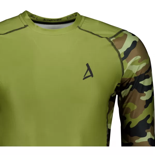  Prémiové pánske funkčné kompresné tričko ALTISPORT VOJ/ALM038TR03 ZELENÁ/KHAKI 