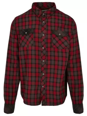 Pánska košeľa BRANDIT DUNCAN CHECKED BD4016 RED/BROWN