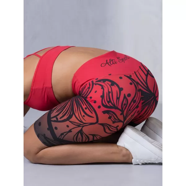  Dámske funkčné legíny nad kolená premium ALTISPORT VOJ/ALW045LEG02 ČERVENOČIERNA 