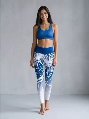 Dámske dlhé funkčné legíny premium ALTISPORT VOJ/ALW045LEG01 NÁMORNÁ MODRÁ/BIELA