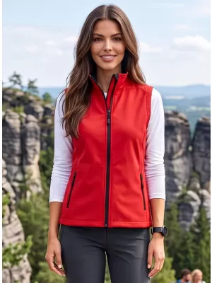 Dámska softshellová vesta ALTISPORT NoPrint NP/ALW7211NJ RED/BLACK