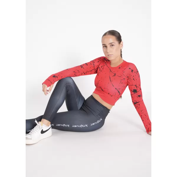  Dámsky funkčný crop top s dlhým rukávom premium ALTISPORT VOJ/ALW034TR04 červená 