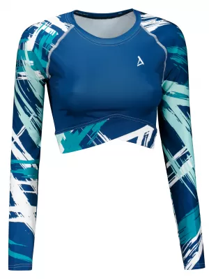 Dámsky prémiový funkčný crop top s dlhým rukávom ALTISPORT VOJ/ALW039TR04 NÁVYKY
