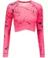 Dámsky funkčný crop top s dlhým rukávom premium ALTISPORT VOJ/ALW034TR04 FLUO PINK