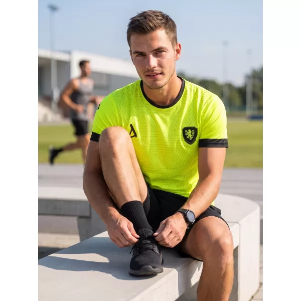  Pánske funkčné prémiové tričko ALTISPORT VOJ/ALM040TR01 NEÓNOVÁ ŽLTÁ 