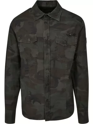 Pánska košeľa Brandit Slim Worker BD4005 Olive Camo