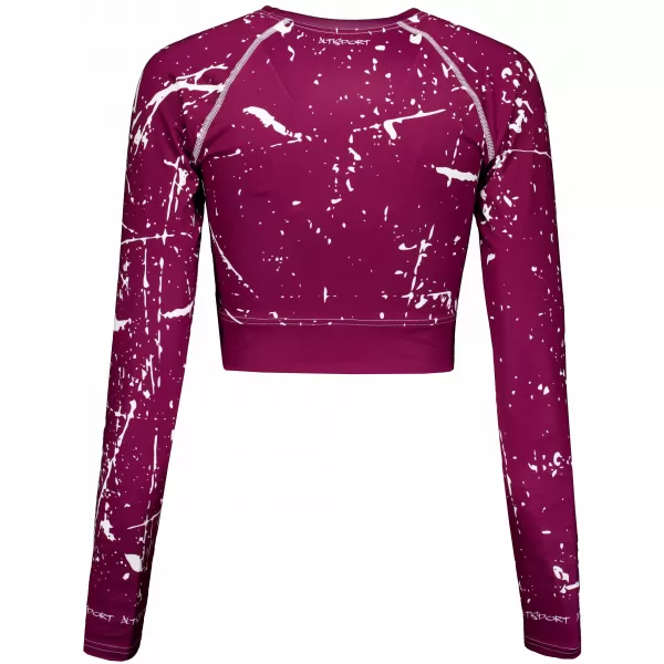  Dámsky funkčný crop top s dlhým rukávom premium ALTISPORT VOJ/ALW034TR04 FUCHSIOVÁ 