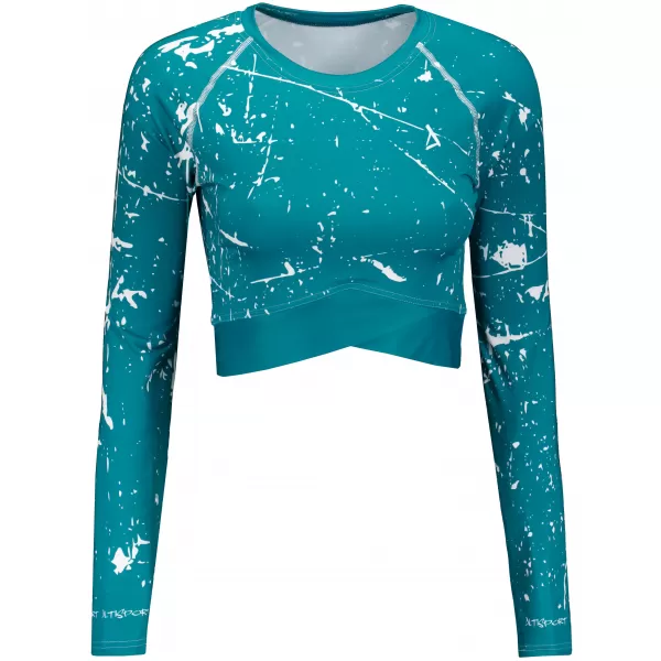  Dámsky funkčný crop top s dlhým rukávom premium ALTISPORT VOJ/ALW034TR04 EMERALD 