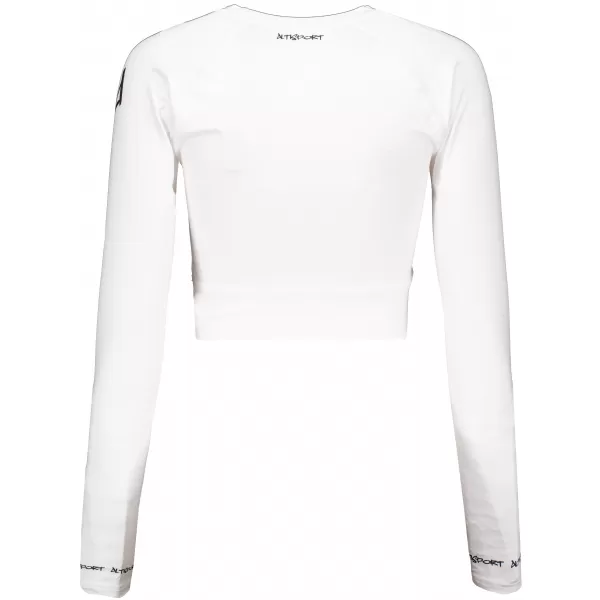  Dámsky prémiový funkčný crop top s dlhým rukávom ALTISPORT VOJ/ALW000TR04 BIELA 