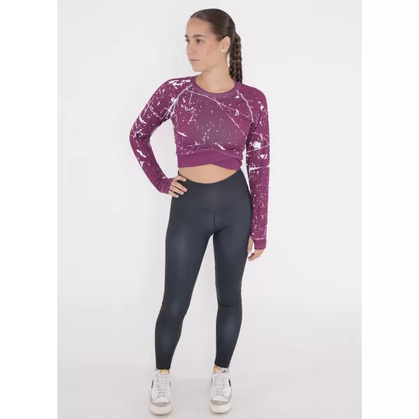  Dámsky funkčný crop top s dlhým rukávom premium ALTISPORT VOJ/ALW034TR04 FUCHSIOVÁ 