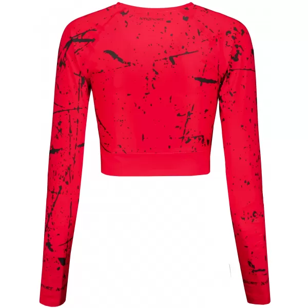  Dámsky funkčný crop top s dlhým rukávom premium ALTISPORT VOJ/ALW034TR04 červená 