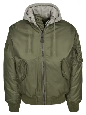 Pánska bunda brandinit s kapucňou MA BD3150 Olive/Grey
