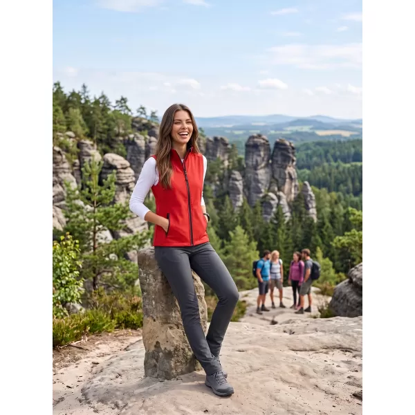  Dámska softshellová vesta ALTISPORT NoPrint NP/ALW7211NJ RED/BLACK 