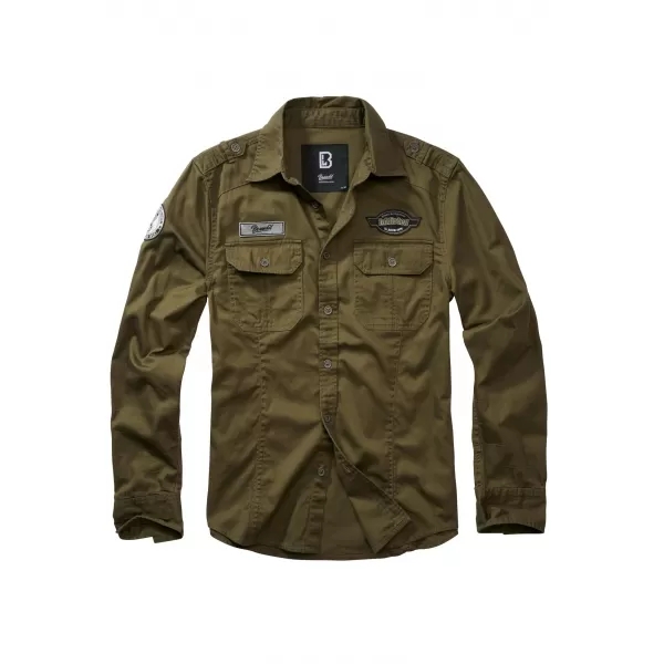  Pánska košeľa BRANDIT LUIS VINTAGE BD4023 OLIVE 