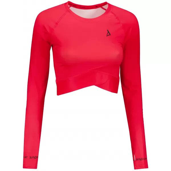  Dámsky prémiový funkčný crop top s dlhým rukávom ALTISPORT VOJ/ALW000TR04 ČERVENÁ 