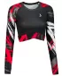 Dámsky prémiový funkčný crop top s dlhým rukávom ALTISPORT VOJ/ALW039TR04 ČIERNA/ČERVENÁ