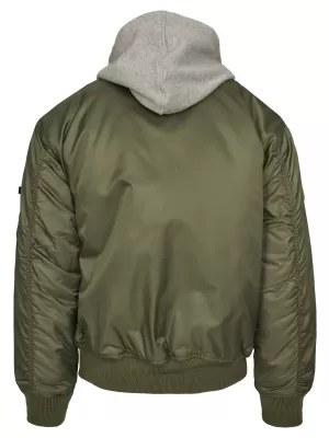 Pánska bunda brandinit s kapucňou MA BD3150 Olive/Grey