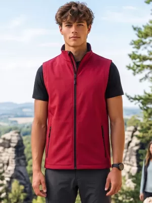 Pánska softshellová vesta ALTISPORT NoPrint NP/ALM8211NJ RED/BLACK