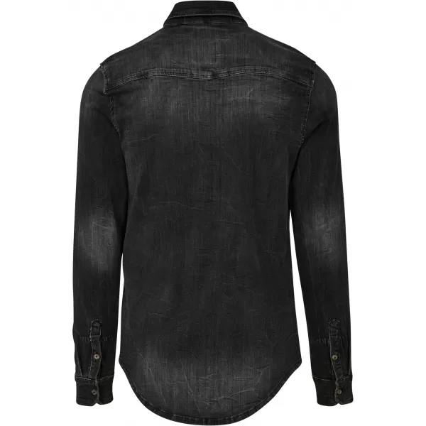  Pánska košeľa BRANDIT RILEY DENIM BD4020 BLACK 