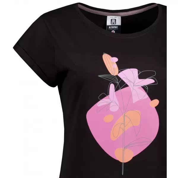  Dámske rozšírené T -shirt/šaty ALTISPORT alw187178 čierna ružová 