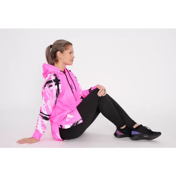  Dámska funkčná predĺžená mikina premium ALTISPORT VOJ/ALW039MI03 FLUO PINK 