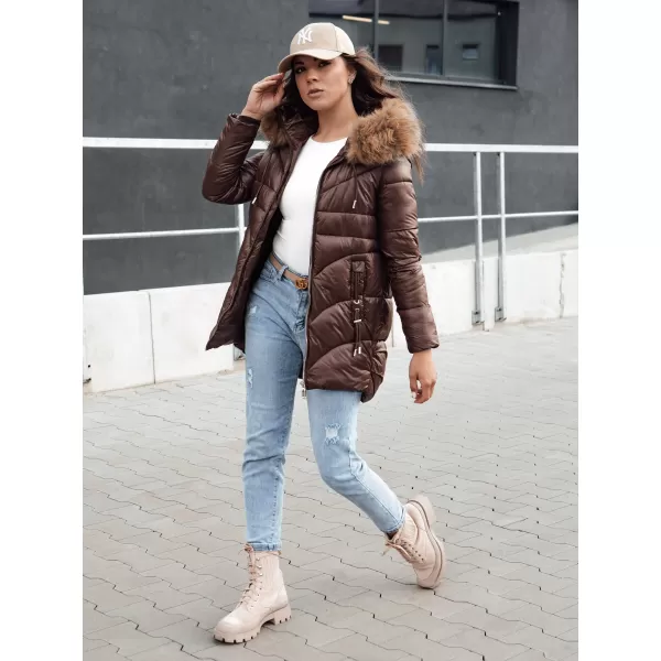  Dámska bunda DSTREET WINTERCHIC ty4458 KARAMEL 