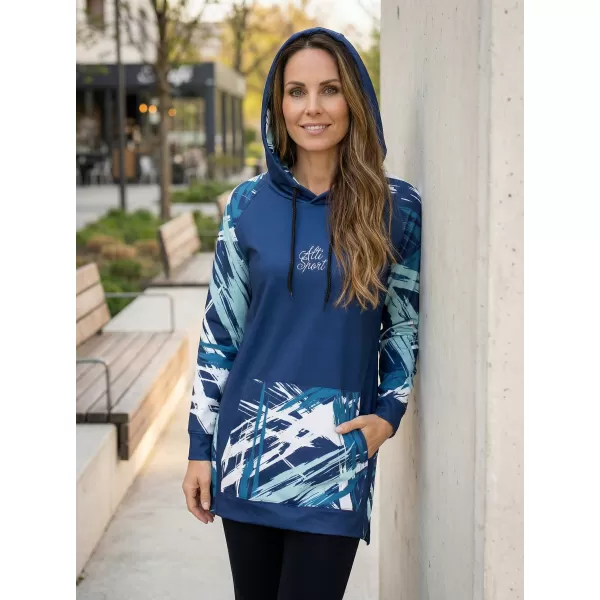  Dámska funkčná predĺžená mikina premium ALTISPORT VOJ/ALW039MI03 navy 