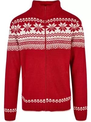 Pánska mikina Brandit Cardigan Norweger BD5030 červená