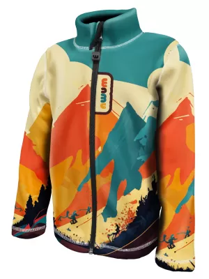 Detská fleece mikina WAMU MOUNTAIN BIKE zelená